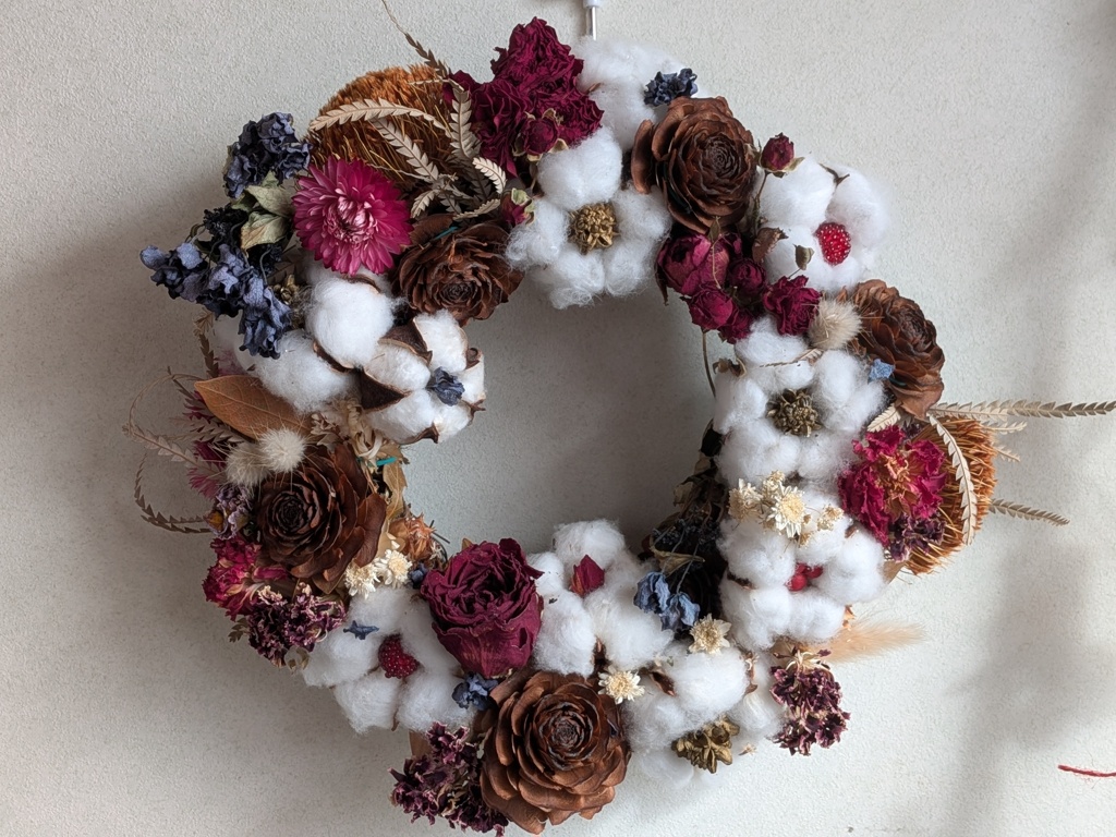 綿の実のリース