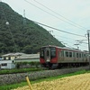 しなの鉄道電車と麦畑