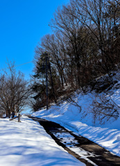 雪の坂道