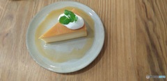 カフェの 固めプリン
