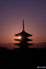 京の夕暮れ（八坂の塔）2