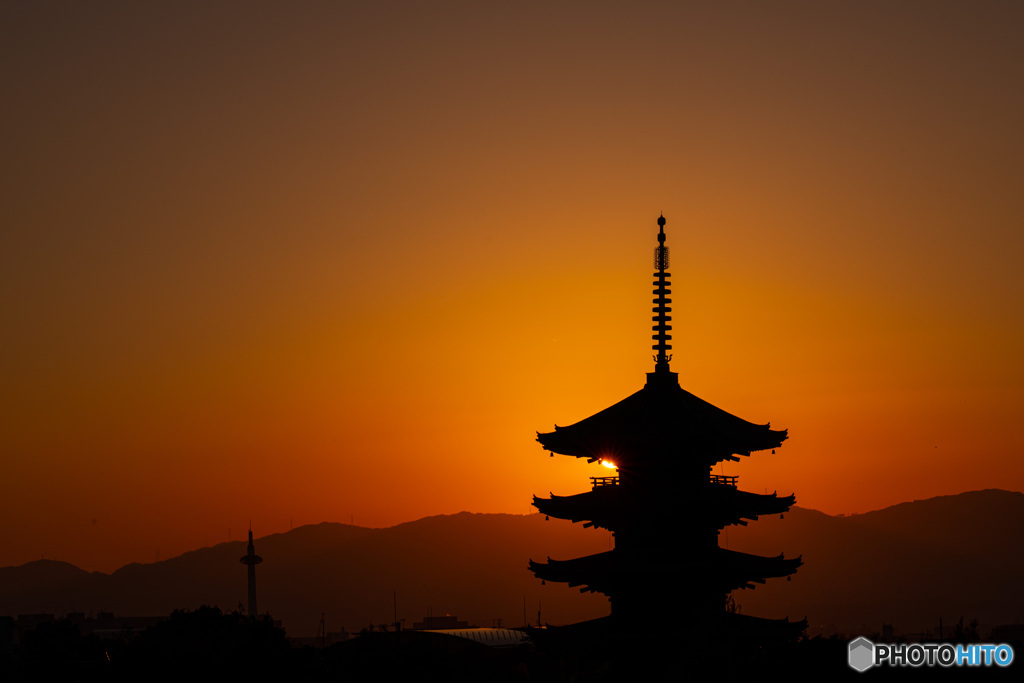 京の夕暮れ（八坂の塔）1