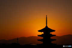 京の夕暮れ（八坂の塔）1