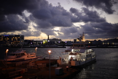能古渡船場の夕景