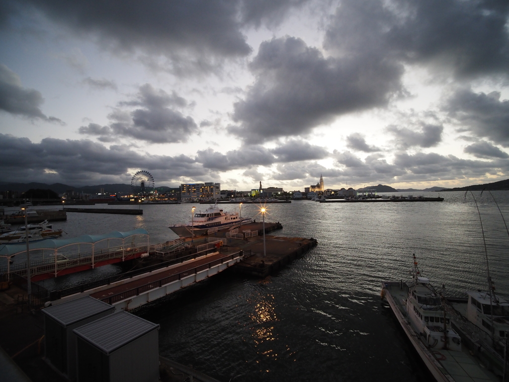 能古渡船場の夕景