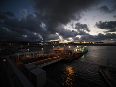 能古渡船場の夕景