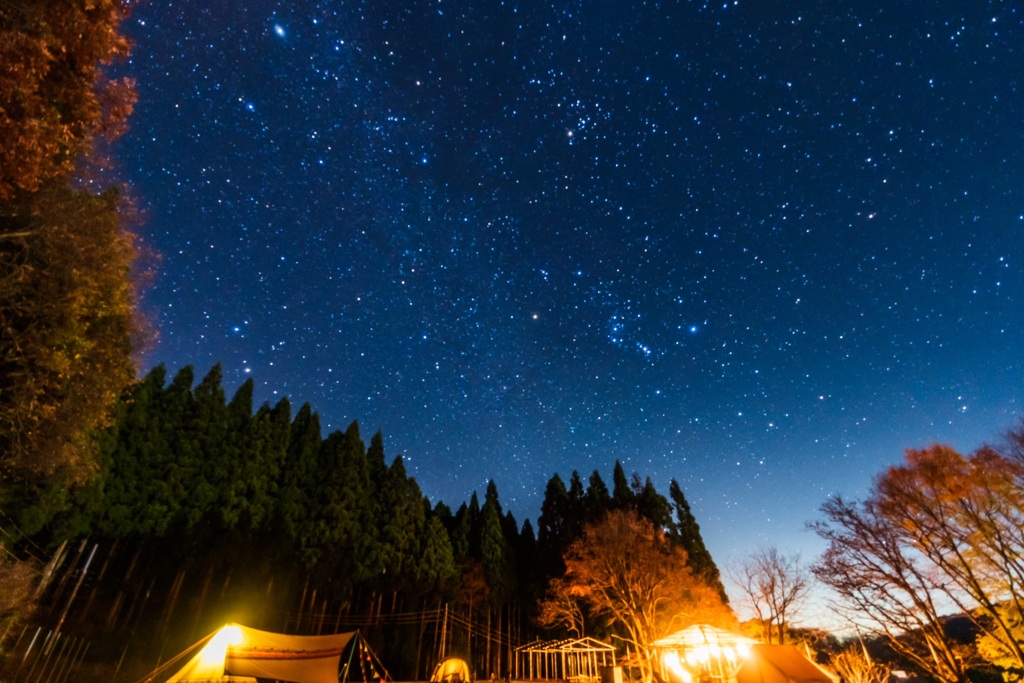 キャンプでの星景
