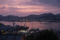 長崎湾の夕暮れ