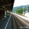 九頭竜湖駅にて。