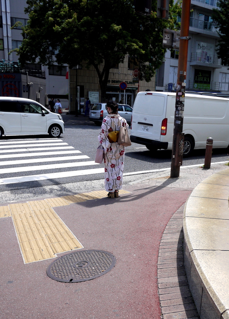 街中で