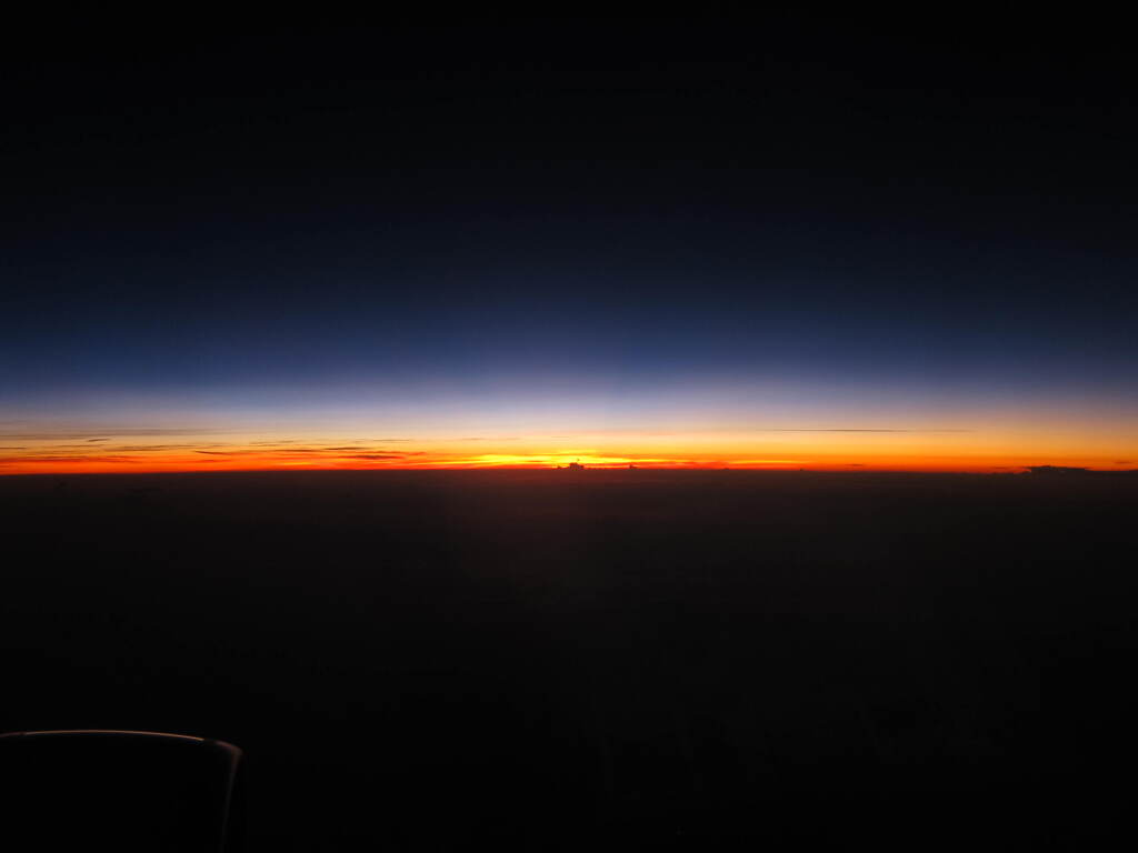 上空からの夕焼け