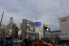 大井町駅上空を飛ぶ飛行機　Ⅳ