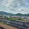 安倍川を越えたところ　新幹線内より