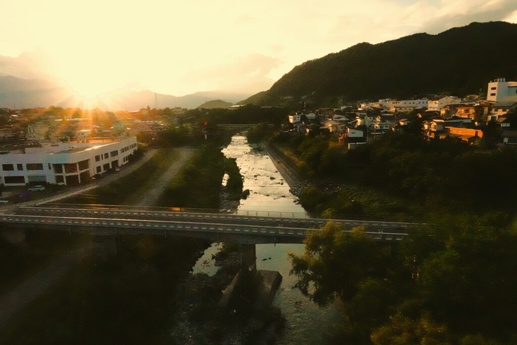 夕景の高遠町
