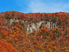 岩肌と紅葉