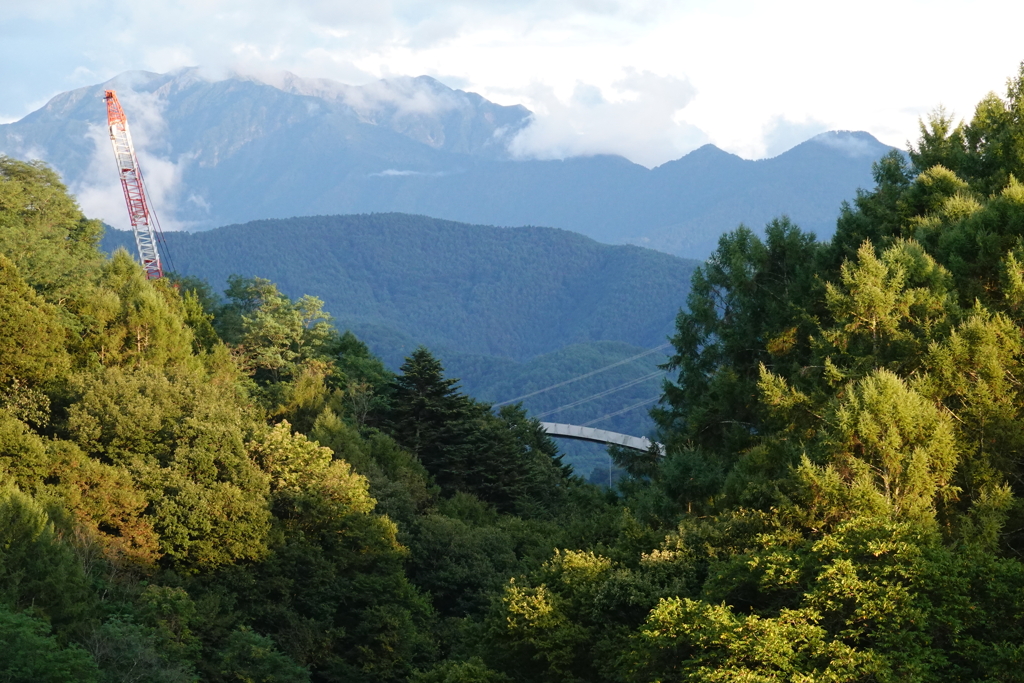 夕景の仙丈岳