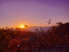 高遠の夕景