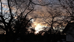 会津城　夕焼け