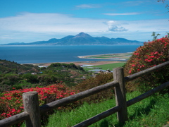 天水より雲仙普賢岳を望む