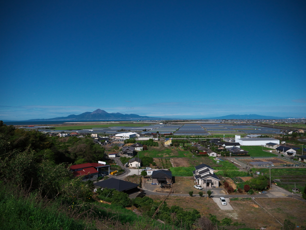 天水より雲仙普賢岳方面を望む