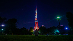 東京タワーを眺める