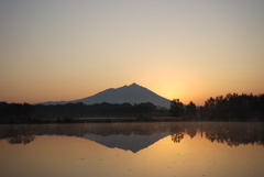 母子遊水池からの筑波山