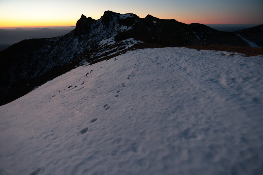 安達太良山　矢筈の森の朝焼け