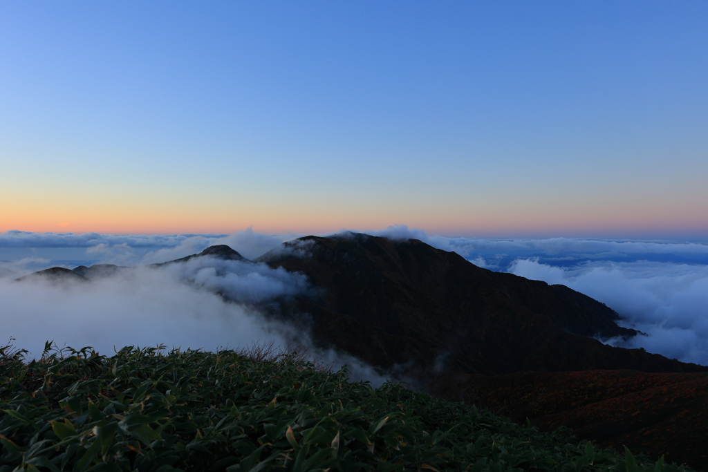 雲海纏う朳差岳