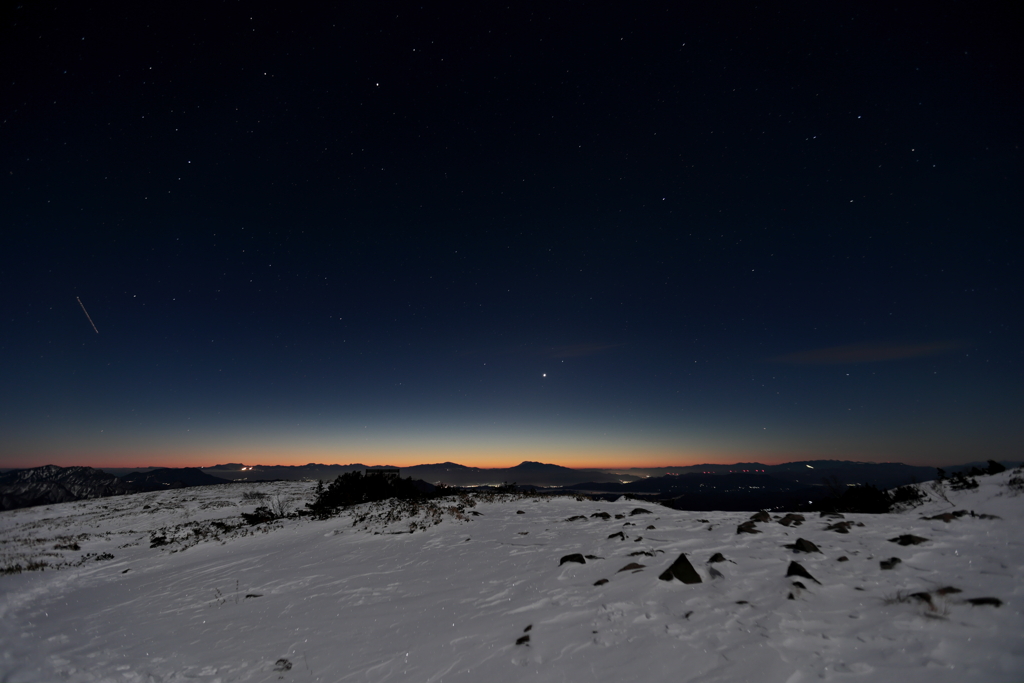 明けの明星と浅間山