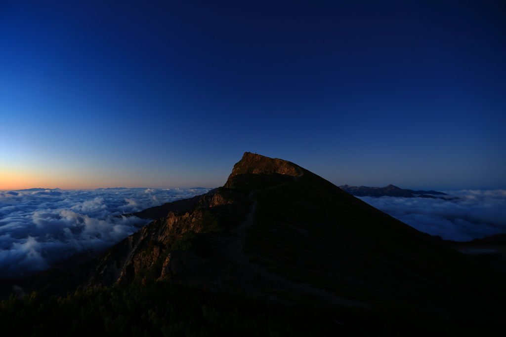 白馬岳　朝景冥写