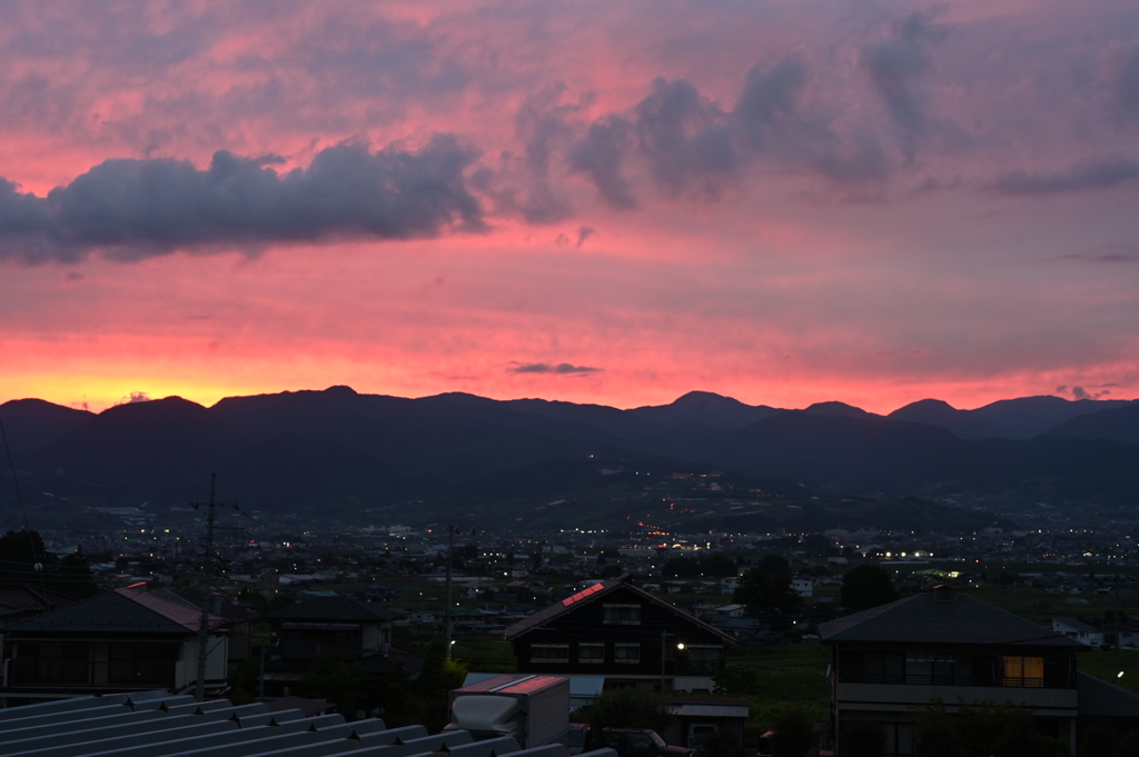 初夏の夕焼け