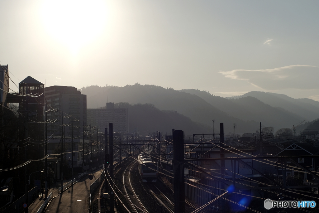 夕暮山波