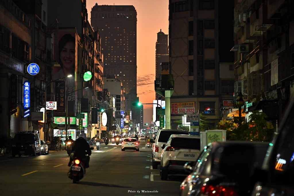 日没街の明かり