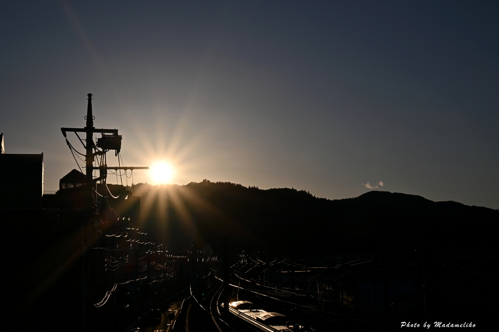 日没 夕景