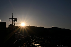 日没 夕景