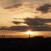 鉄塔と夕日