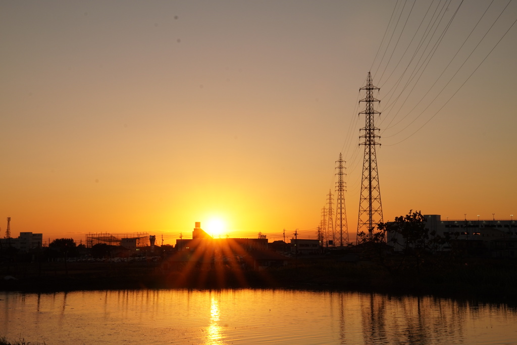 今日の夕日