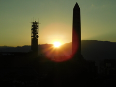 甲府の日没