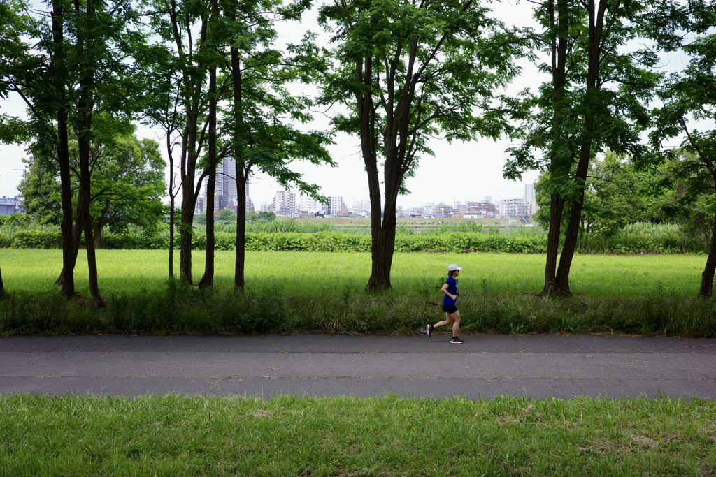 今日は荒川河川敷で10時