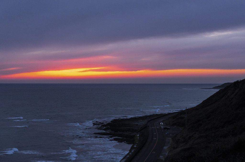 海辺の夕景寸景