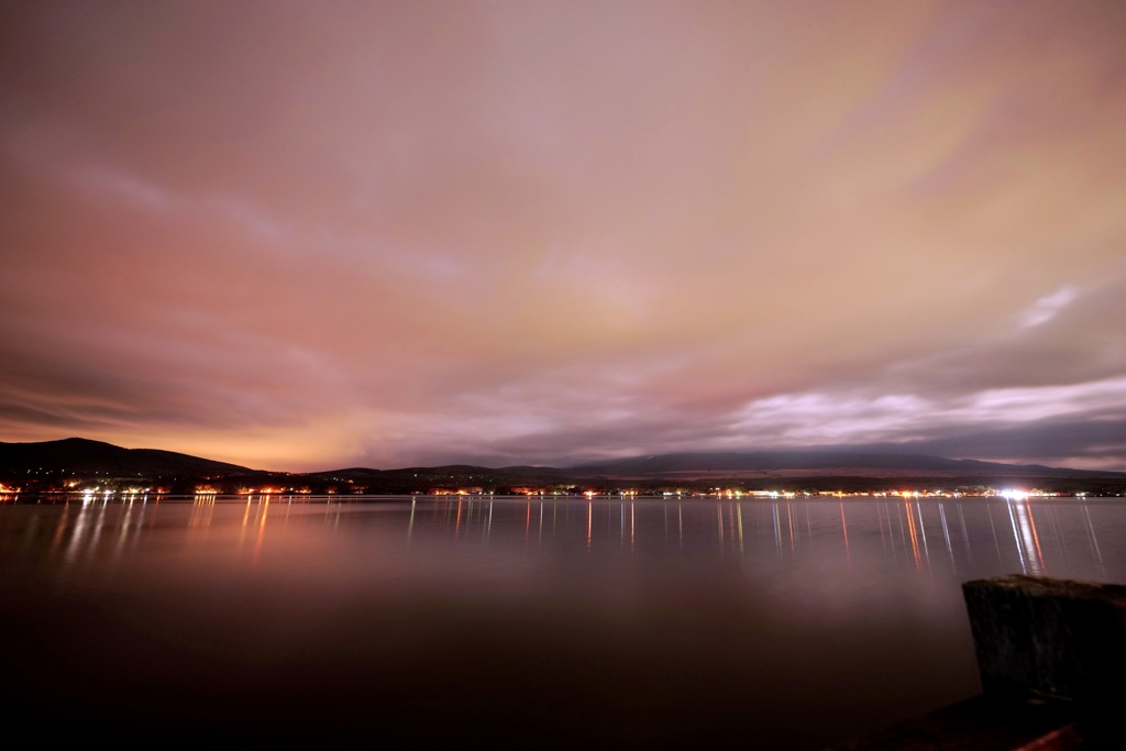 深夜の山中湖・・・曇り