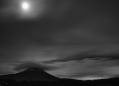 Moon and Mt.Fuji