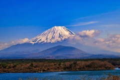 精進湖の富士