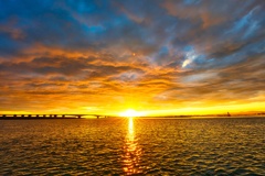 浜名湖の夕日