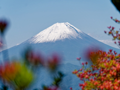 残雪の富士山