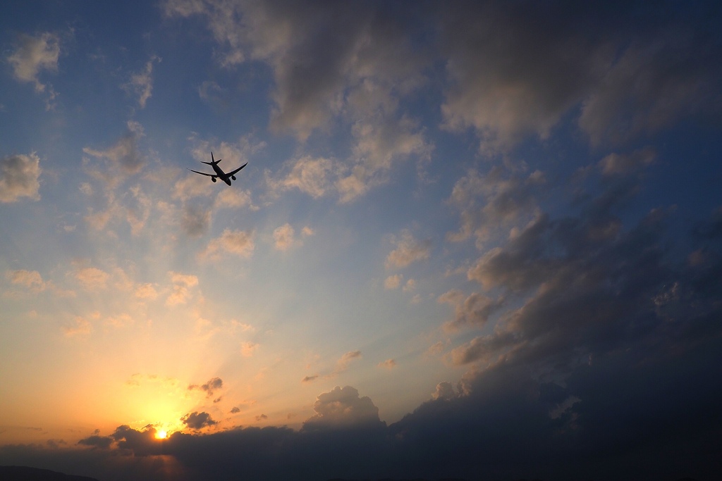 夕陽と雲と