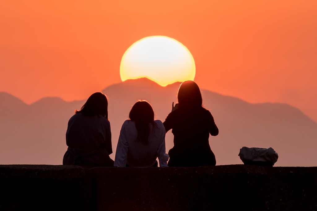 森戸海岸の夕日