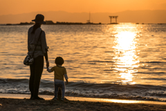 森戸海岸の夕景