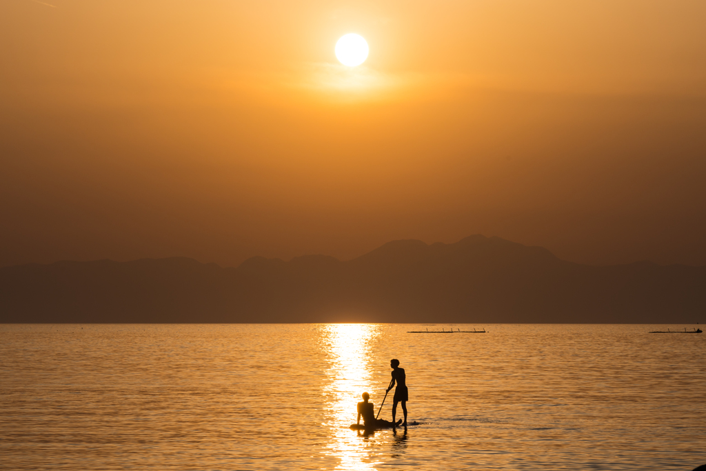 森戸海岸の夕日