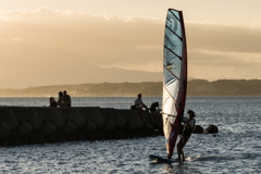 夏休みの森戸海岸